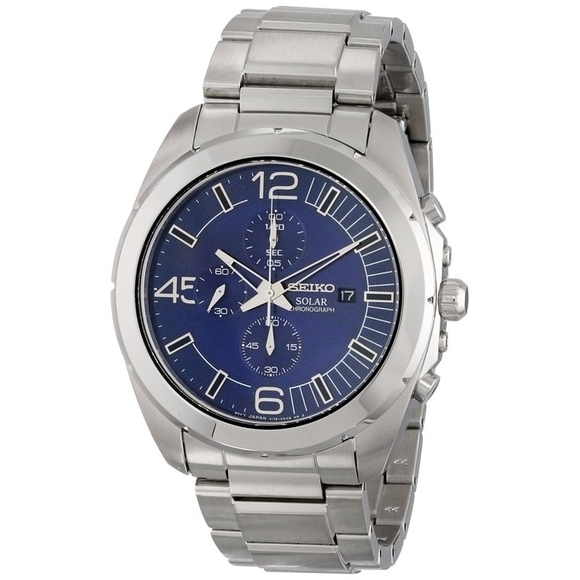 Seiko Men's Blue Dial Stainless Steel Chronograph Watch - Picture 1 of 5